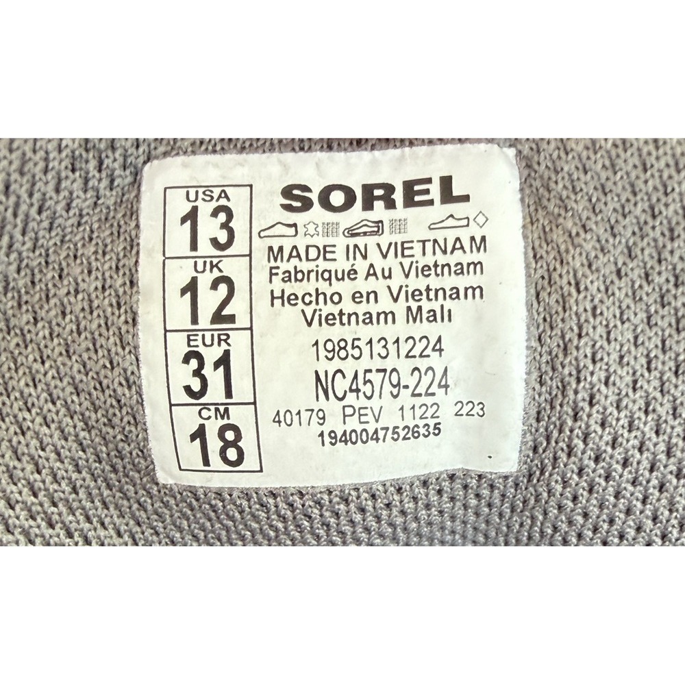 SOREL Kids Out N About Classic Waterproof Boots Grey Brown Felt Suede Size 13 - Picture 7 of 16